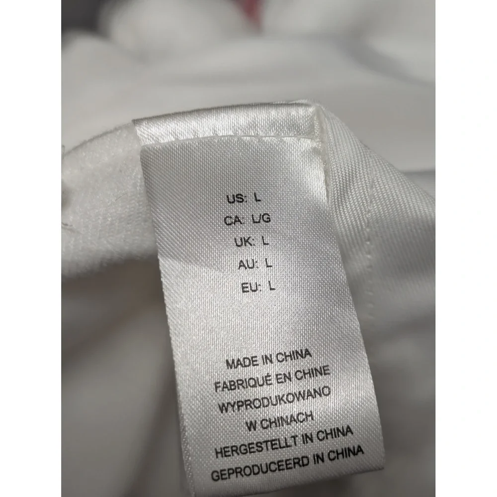 Martha Stewart French Chef Pet Costume White Coat Gingham Scarf Baguette-L